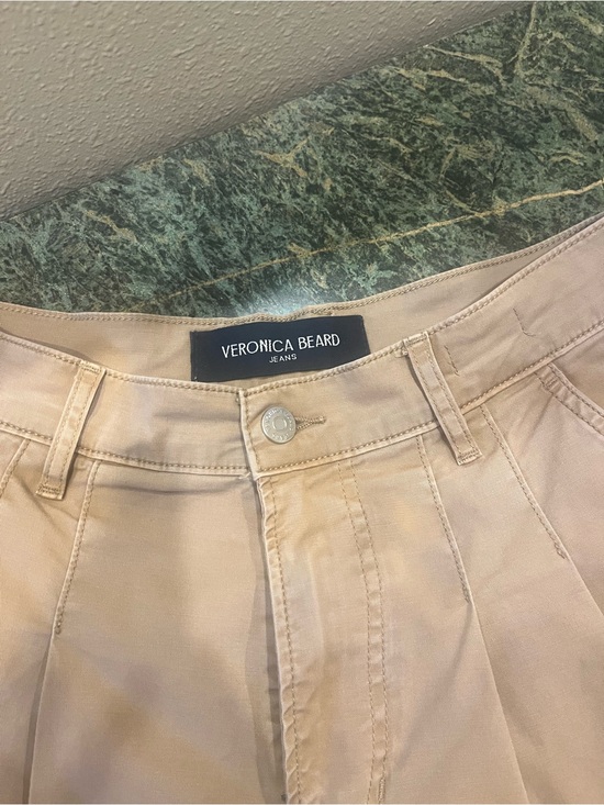 Veronica Beard Pants - Veronica Beard Beige High-Rise Pleated Pants